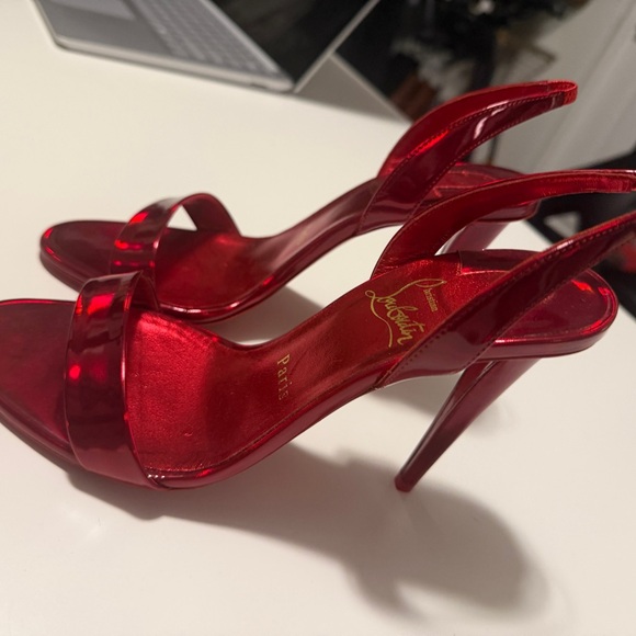 Christian Louboutin Shiny Red Heels - Picture 3 of 5